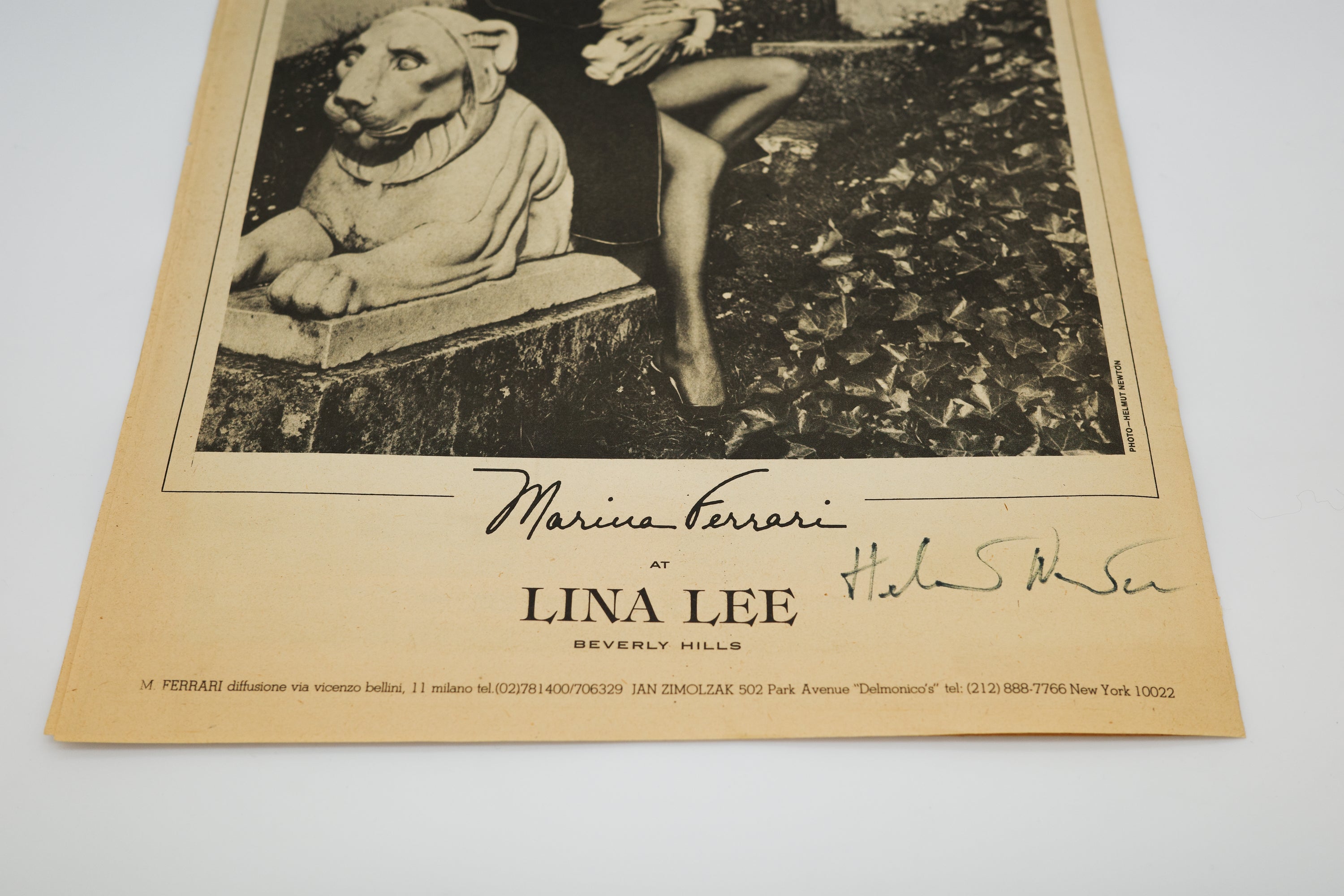 Helmut Newton – Marina Ferrari, 1979 (Signed Advertisement)