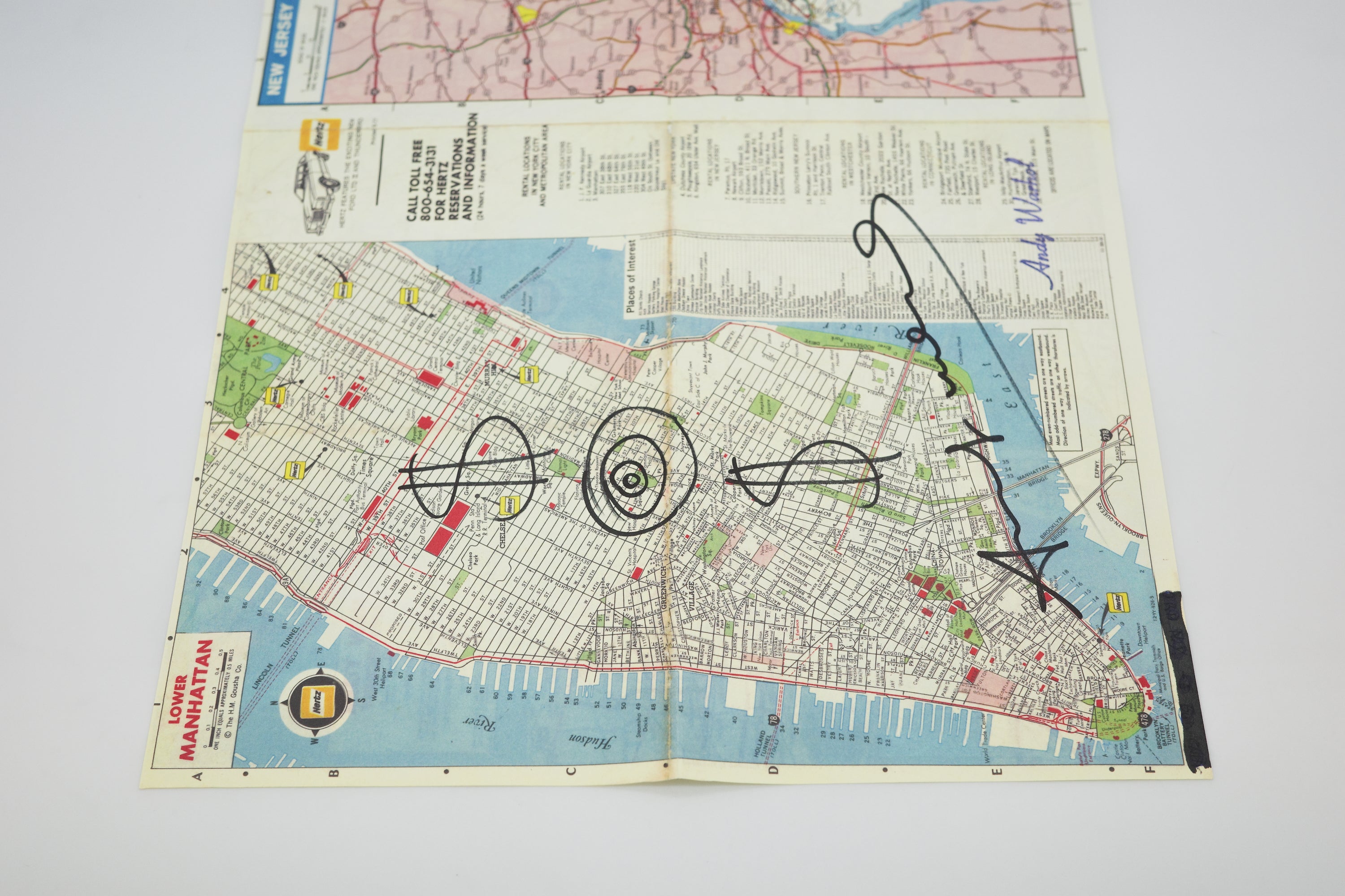 Andy Warhol Signed Map of New York