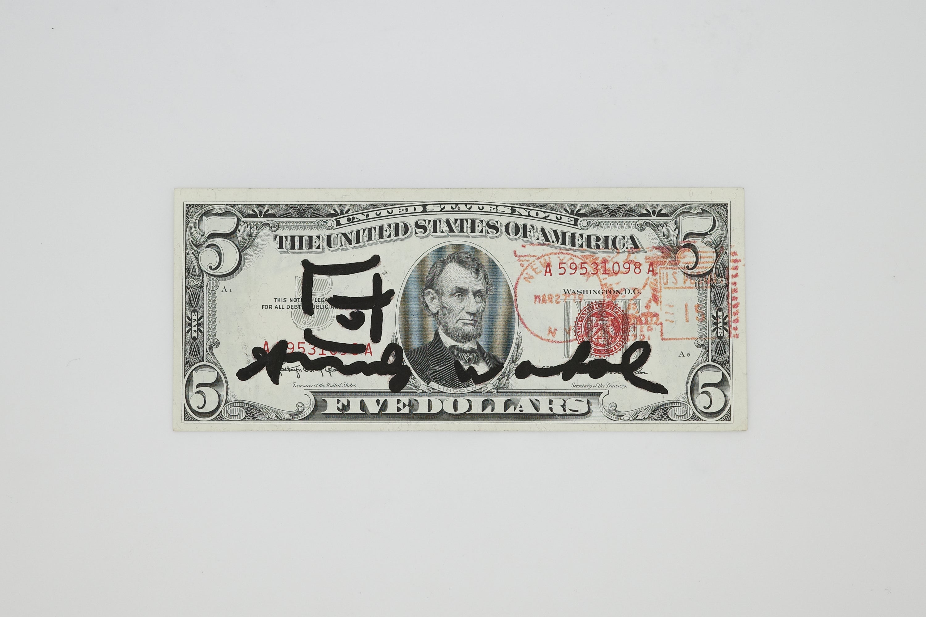 Andy Warhol Signed “Campbell Soup” $5 Bill