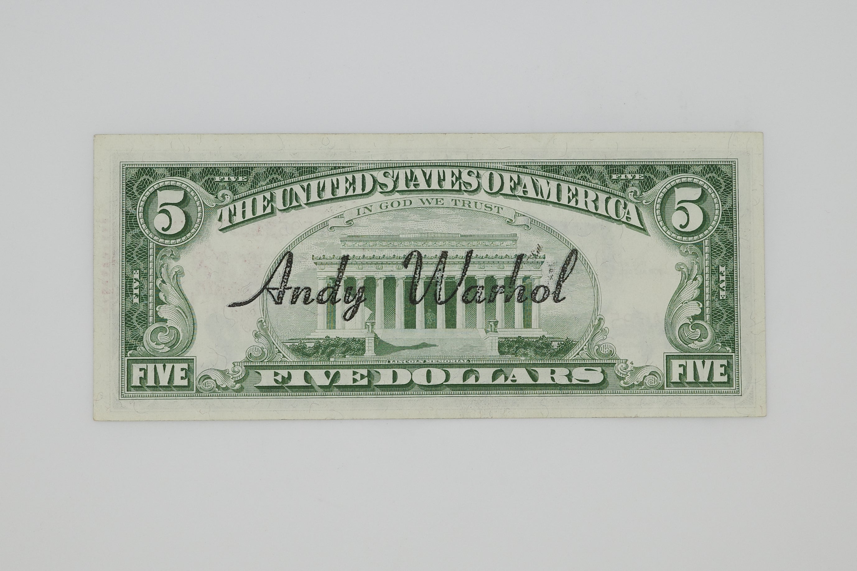 Andy Warhol Signed “Campbell Soup” $5 Bill