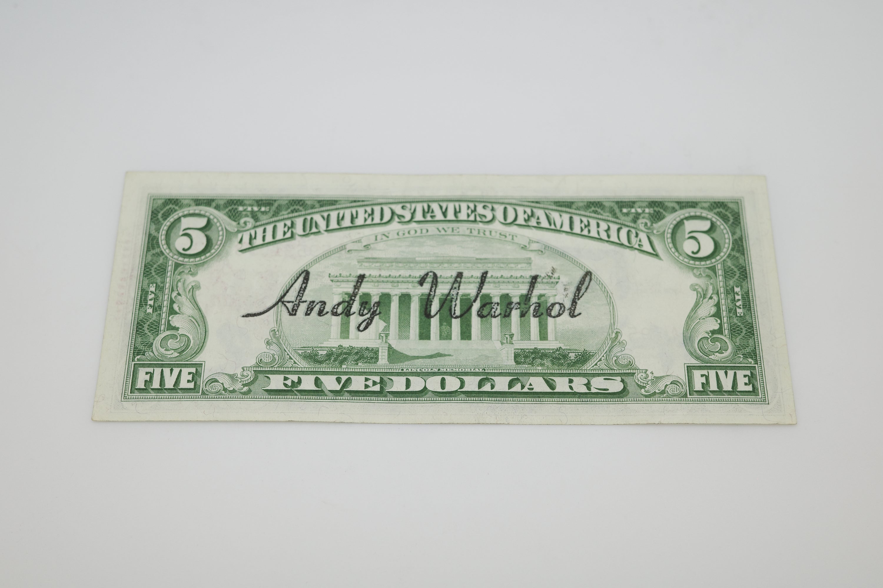 Andy Warhol Signed “Campbell Soup” $5 Bill