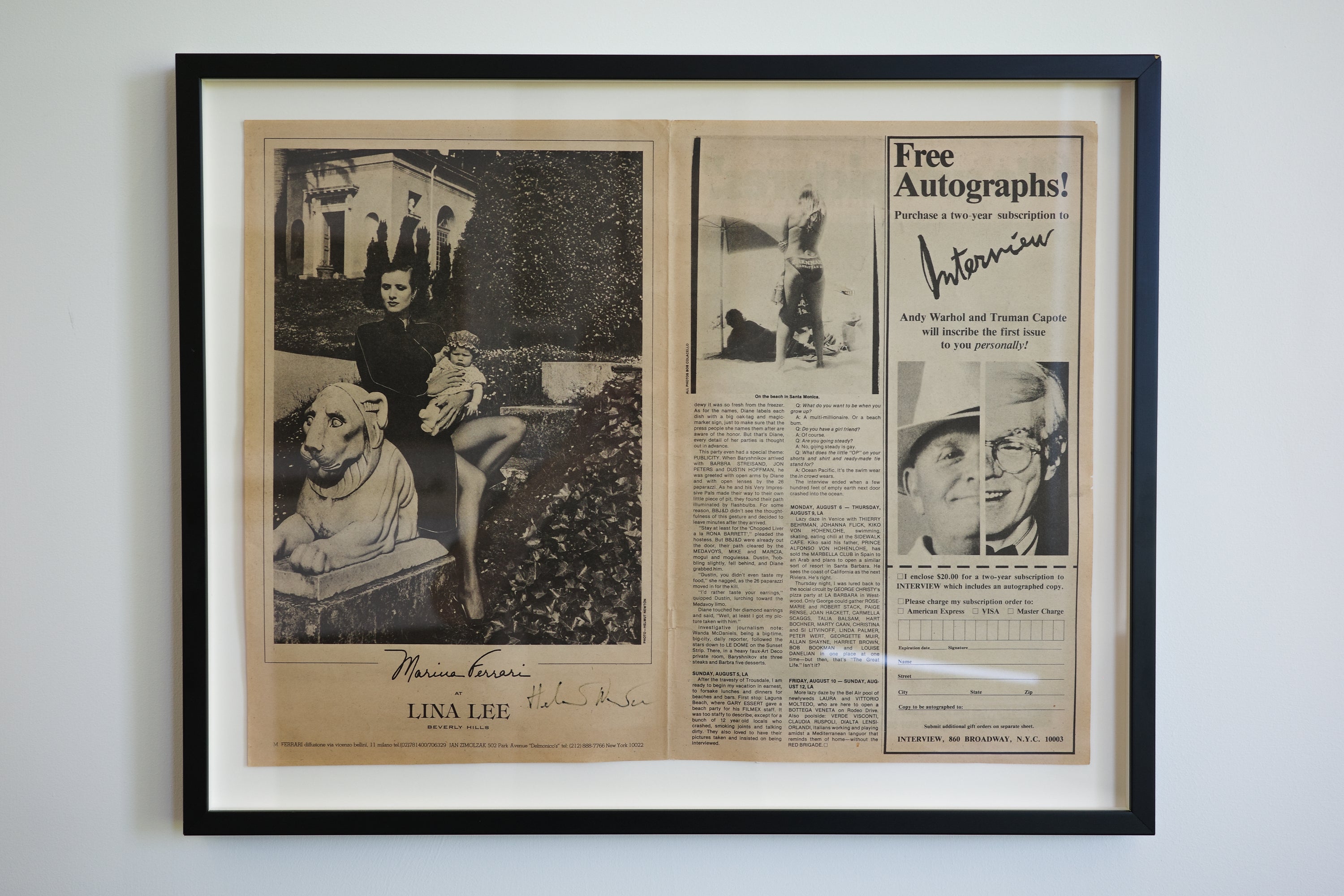 Helmut Newton – Marina Ferrari, 1979 (Signed Advertisement)