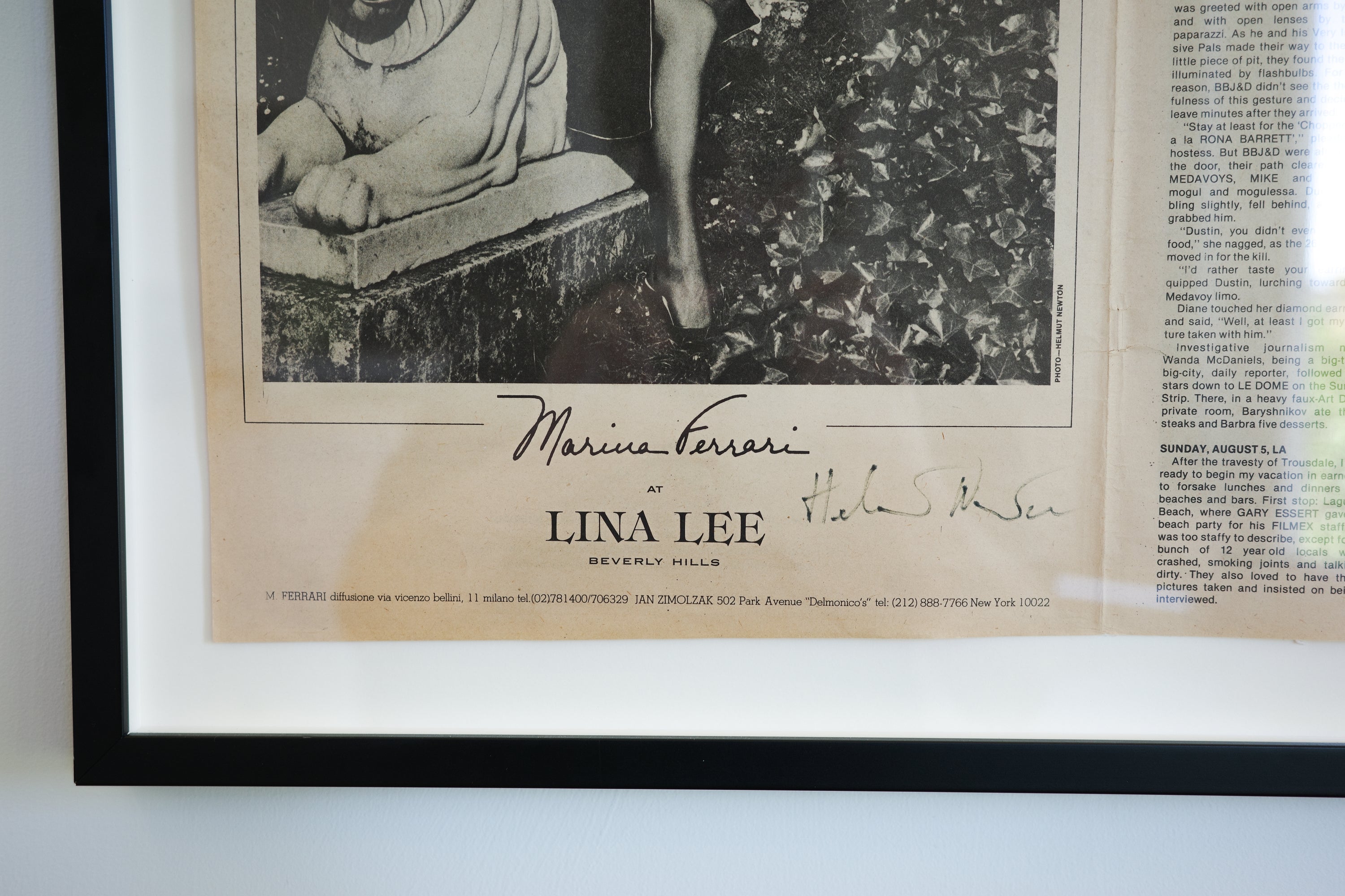 Helmut Newton – Marina Ferrari, 1979 (Signed Advertisement)