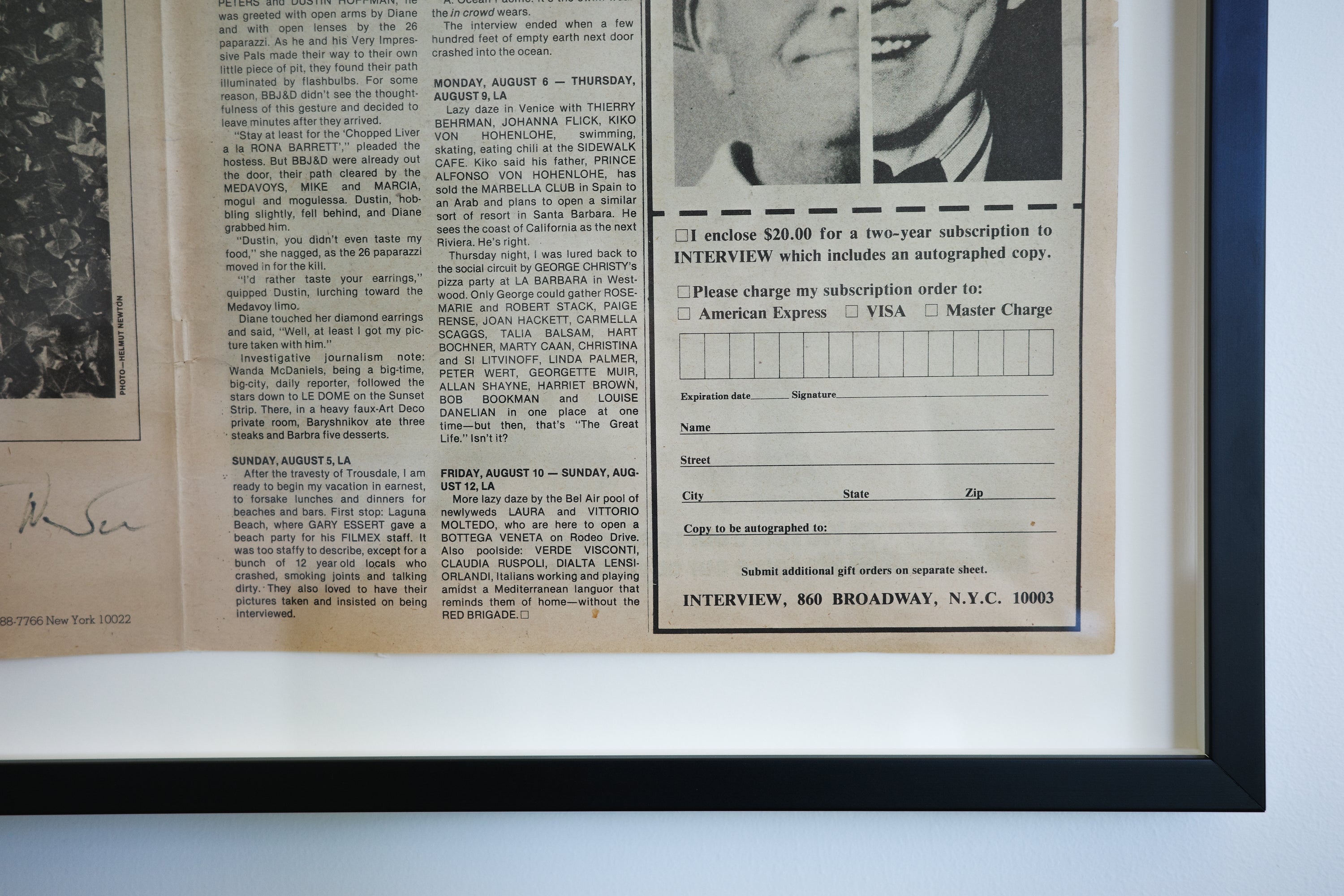 Helmut Newton – Marina Ferrari, 1979 (Signed Advertisement)