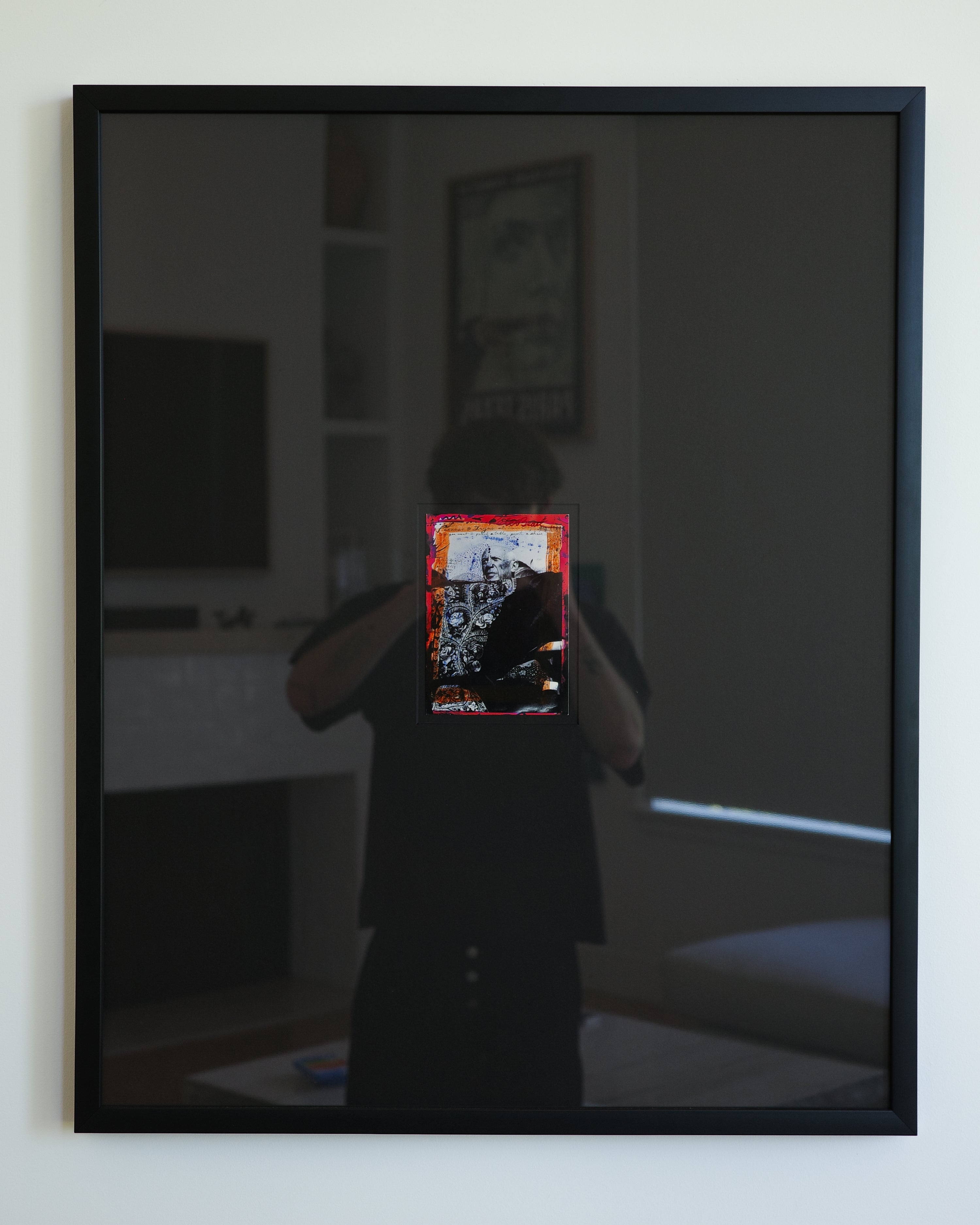 Peter Beard Signed & Doctured Postcard Framed Double Black