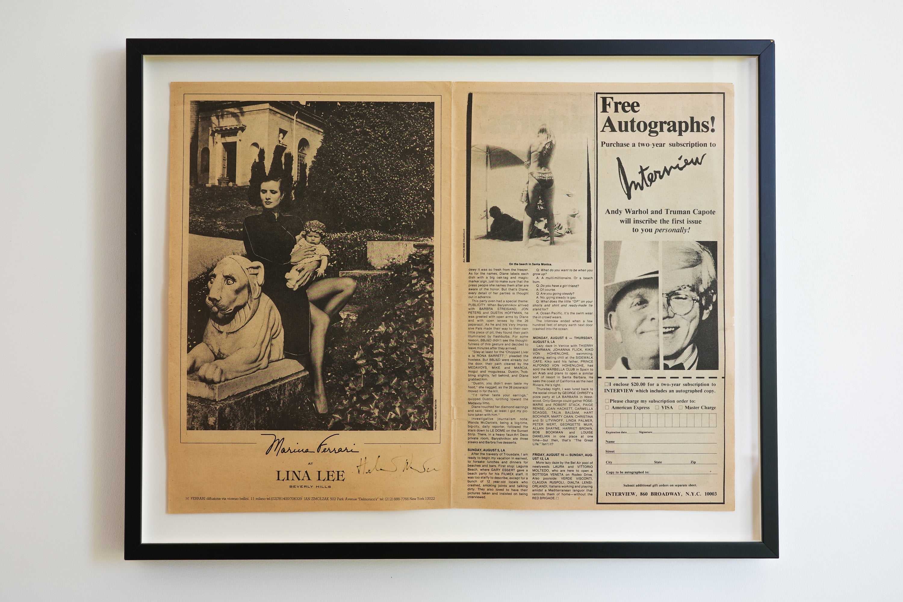 Helmut Newton – Marina Ferrari, 1979 (Signed Advertisement)
